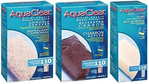 Aquaclear 110 Sustitución De Medios Bundle: Esponja, Carbon,