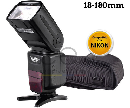 Imagen 1 de 6 de Vivitar Flash Para Camara Profesional Compatible Nikon I-ttl
