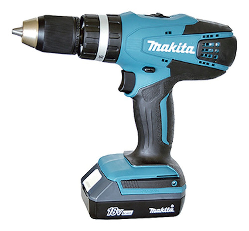 Taladro percutor atornillador inalámbrico de 13mm Makita PH02X2 18V + accesorio con maletín de transporte