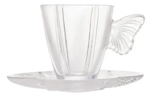 comprar 4 Xícaras Wolff De Chá De Vidro Com Pires Butterfly 180ml