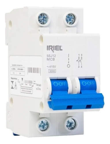 Disjuntor Din Bipolar 16a C 3ka Siemens Iriel 5sj12167mb