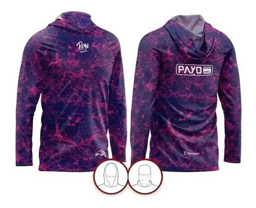 Remera Payo Secado Rápido Evolution Line Uv40 Capucha+cuello