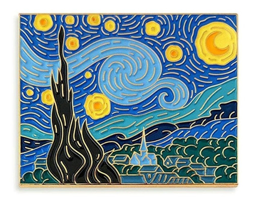 Pin/broche La Noche Estrellada De Vincent Van Gogh 2.3x2.8cm