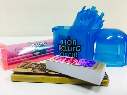 Máquina Kit Lion Rolling Circus Papel Filtros Pica Tainer Li