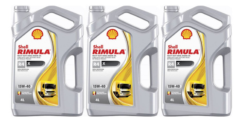 12 Litros Shell Rimula 15w40 R4 X Doble Sello (diesel)