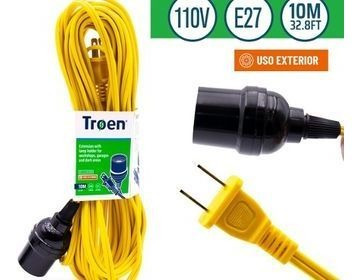 Extensión Electrica Con Portalámpara 10m Troen Mayor Y Detal