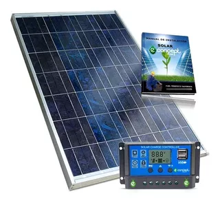 Panel Solar 20w Regulador 10 Amp Listo Para Cargar Kit