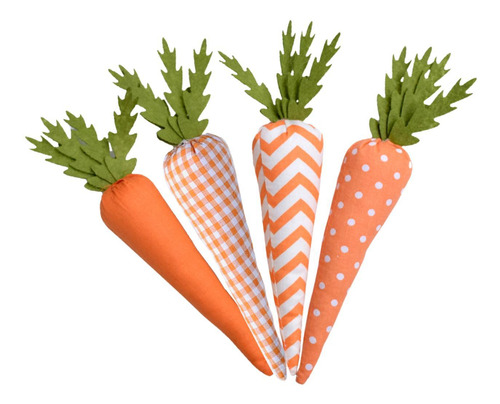 4x Adornos De Zanahoria De Pascua Decoración Serie Naranja