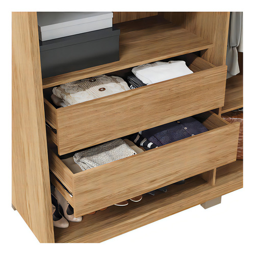 Guarda-roupa Casal Proximus 6 Portas 4 Gavetas Buriti/fendi