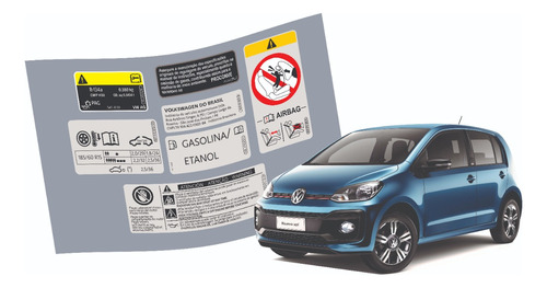 Adesivos Advertência Cofre Motor Volkswagen Up 2014