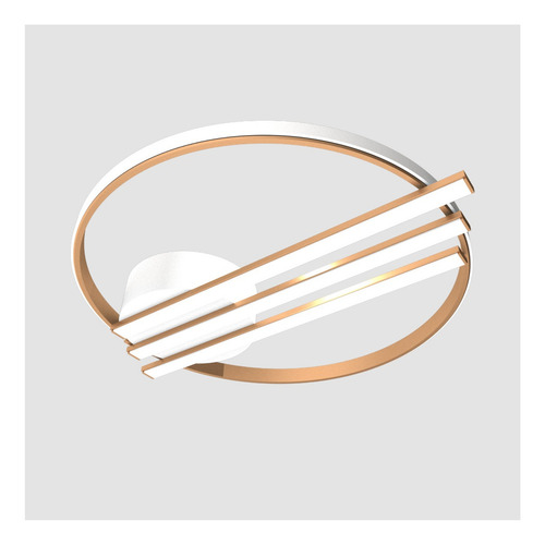Plafon Anillo Led 65w Moderno - Aplique Techo Deco Puraluz Estructura Dorado Cálido