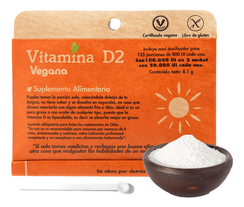 2x Vitamina D2 125 Porciones Dulzuranatural, Con Dosificador