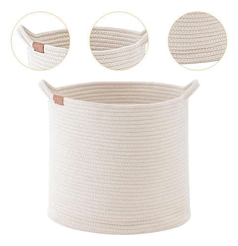 Canasta De Algodón Tejido De Cuerda, Cesta De Sg