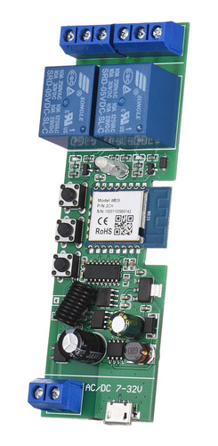 Imagen 1 de 9 de Tuya 2ch Dc5v/7-32v Wifi Interruptor Inalámbrico Relé Módulo