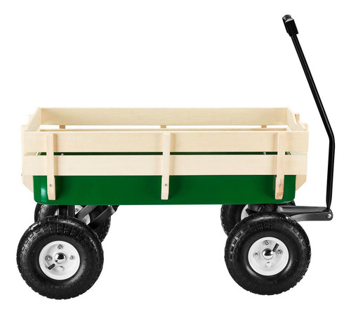 Carreta Vagon Color Rojo P/ Niños C/ Llantas Todo Terreno Color Verde