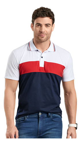 Polo Hombre Azul-blanco Mp 78906