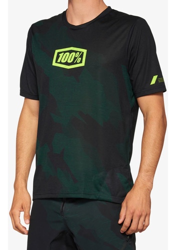 Polera Mtb Airmatic Le Black Camo Manga Corta 100%