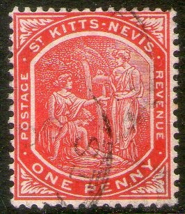 St. Kitts-nevis Sello Usado Fuente De Agua Mineral Años 1905