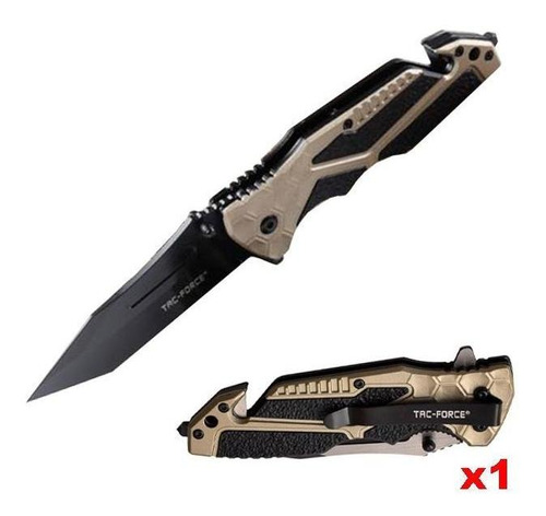 Cuchillo Táctico Para Campismo, Mxkec-001, 1pza, Cuchilla P Color Negro/Café