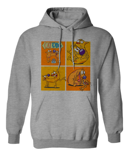 Sudadera Con Gorro Cuadros De Caricatura Perro Y Gato