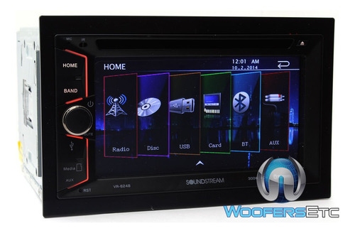 Soundstream Vr-624b Receptor Estéreo Para Coche Dvd/cd/am/fm De Doble Din Con Pantalla De 6 Pulgadas