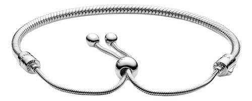 Brazalete Pandora Deslizante Ajustable Con Kit De Regalo Plateado 1 Cm 20 Cm