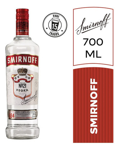 Smirnoff Vodka Clasico X6 Unidades De 700ml Sabor Regular