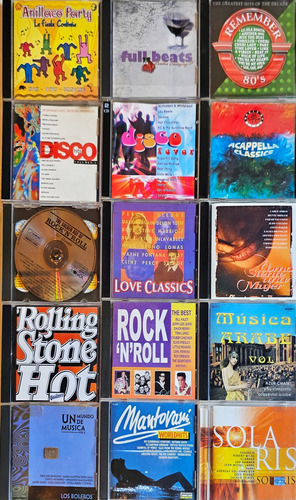 Lote 15 Cds Artistas Varios Rock Pop Música Disco Impecab 