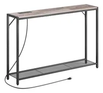 Comprar Mahancris Mesa Con Toma De Corriente Y Puertos Usb, Gris