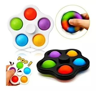 Pop It 5 Burbujas Fidget Toys Llavero Spinner - Importado