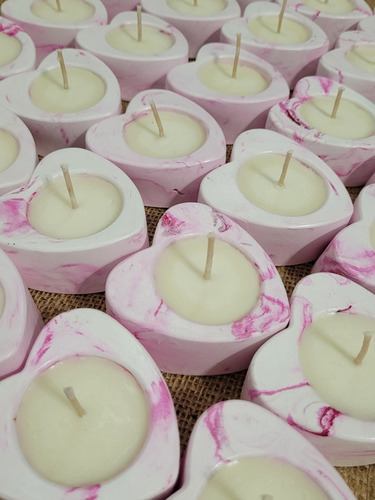Souvenir Corazon En Yedo Con Vela De Soya Aromatizada