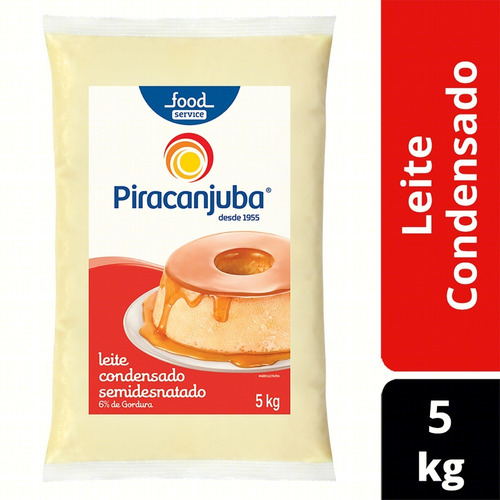 Imagem 1 de 6 de Leite Condensado Semidesnatado Piracanjuba Bag 5kg