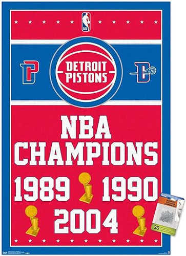 Nba Detroit Pistons 17 Póster De Pared Con Pasadores