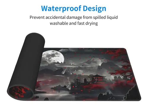 Mouse Pad Extendido Brecoy - De Color Negro - Impermeable...