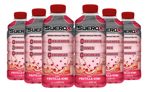 Pack Suerox Bebida Hidratante Frutilla Y Kiwi 630ml X6un