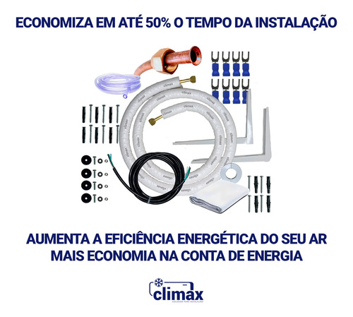 Kit Instalação Ar Inverter 9000/12000 Btus 10m Com Suporte