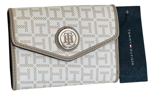 Billetera Trifold Tommy Hilfiger Para Mujer Beige