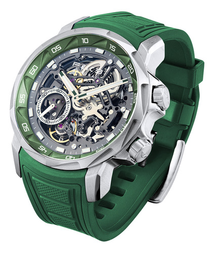 Reloj Skeleton Auto Feice Fm511 Para Hombre, 5 Atm, Correa D