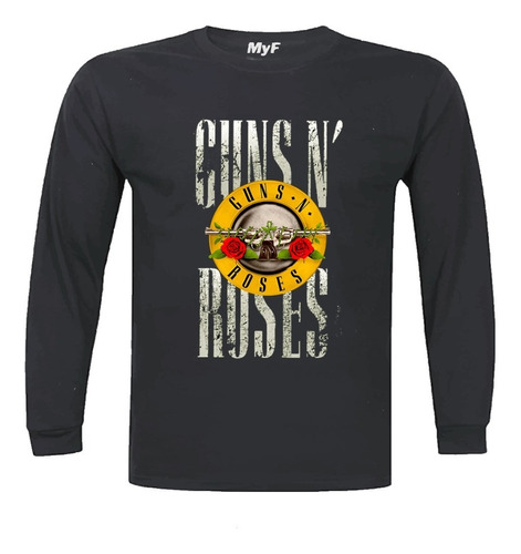 Polera Manga Larga Guns N Roses Rocks 100% Algodón  S A X L