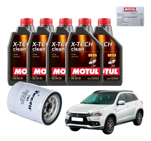 comprar Kit Troca De Oleo Mitsubishi Asx 2.0 Motul 5w30 X-tech Clean