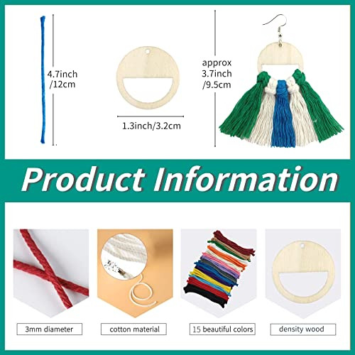 Kit De Fabricación De Aretes De Macramé De Madera De ...