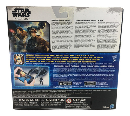 Hasbro Star Wars Rogue One 3.75 Set De 3 Cassian Jyn Y K-2so