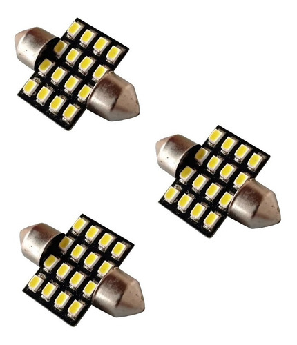 Bombillo Led De Techo Tipo Fusible Sofito 31mm 16 Smd X 3 