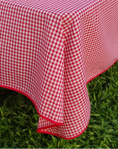 Imagen 5 de 6 de Mantel Picnic Cuadrillé Cuadros Rojo 1,5m X 1,0m Deco