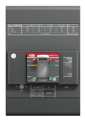 Interruptor De Caja Moldeada Abb Xt3n 250 Tmd 250-2500 3p