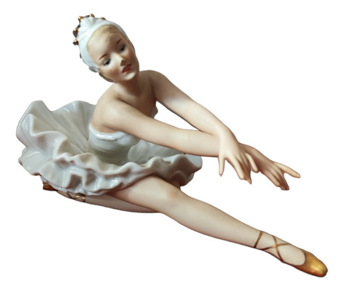 Bailarina Acostada Sobre Pierna Figura Porcelana Wallendorf