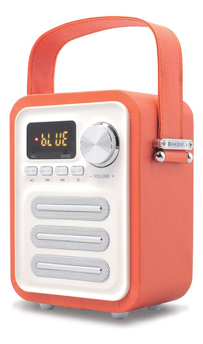 Knz Altavoz Bluetooth Portátil Retro, Diseño Vintage, Com. Color Coral (living Coral)