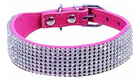 Collar De Perros De Rhinestone, Piedra De Rodajas 5hlhe