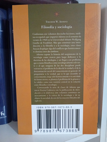 Filosofía Y Sociología - Theodor Adorno (Usado)