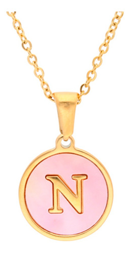 Collares Mujer Con Inicial Letra - Acero | Baui Accesorios Color N - Rosa